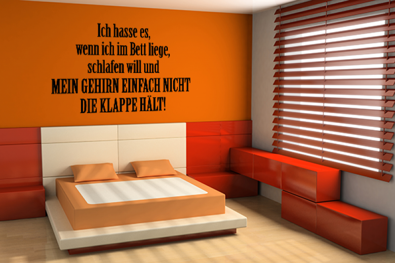 Ich hasse es, wenn ich im Bett liege, schlafen will und mein Gehirn einfach nicht die Klappe hlt.