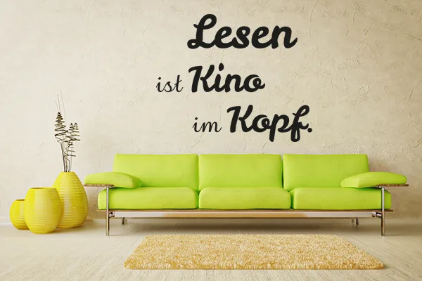 Wandtattoo 'Lesen ist Kino im Kopf' – Sprüche - Black - Glänzend - 0,5m x 0,41m