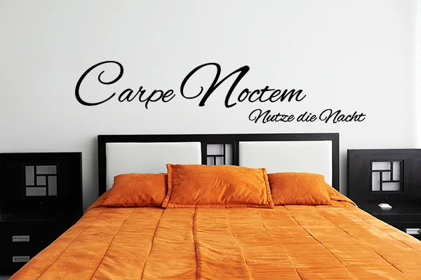 Carpe Noctem Wandtattoo – Nutze die Nacht - Black - Glänzend - 1,0m x 0,22m