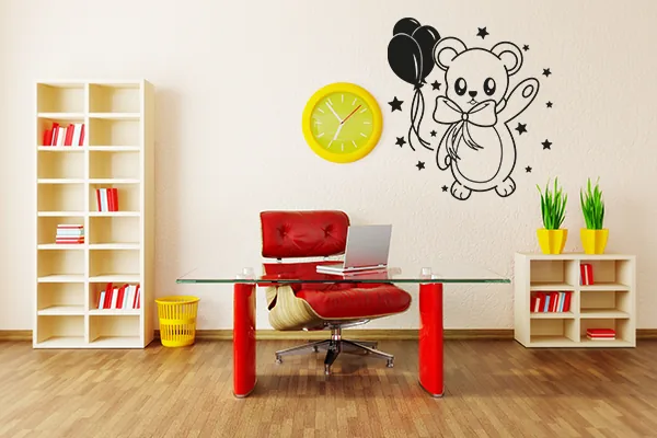 Wandtattoo Kleiner Teddy - Black - Glänzend - 0,5m x 0,55m