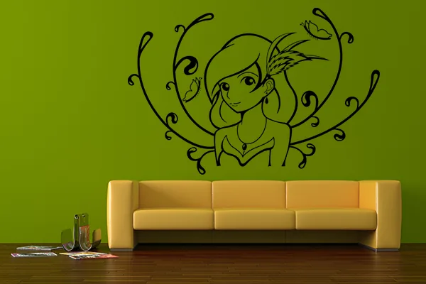 Waldfee Wandtattoo - Black - Glänzend - 0,75m x 0,5m