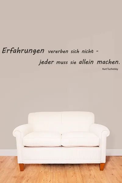Erfahrungen vererben sich nicht - jeder muss sie allein machen. - Black - Glänzend - 1,0m x 0,2m