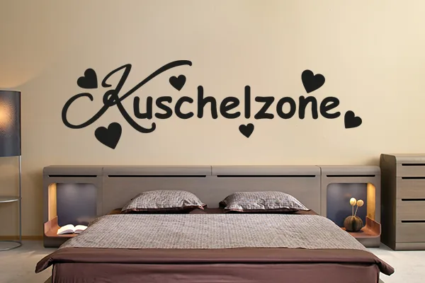 Kuschelzone Wandtattoo - Black - Glänzend - 1,0m x 0,3m