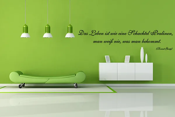 Wandtattoo „Das Leben ist wie eine Schachtel Pralinen“ (Sprüche) - Black - Glänzend - 1,0m x 0,21m