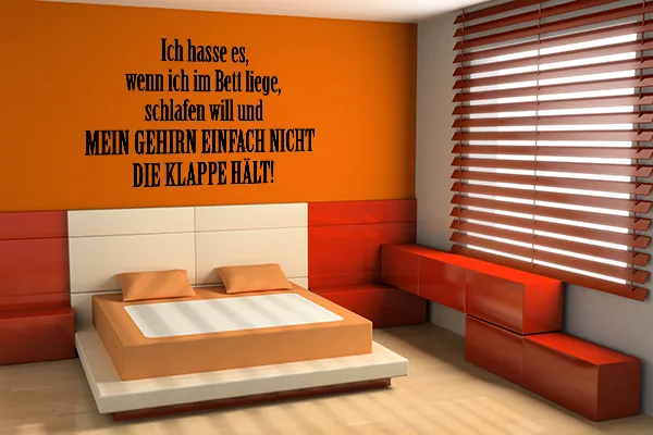 Ich hasse es, wenn ich im Bett liege, schlafen will und mein Gehirn einfach nicht die Klappe hält. - Black - Glänzend - 0,75m x 0,5m