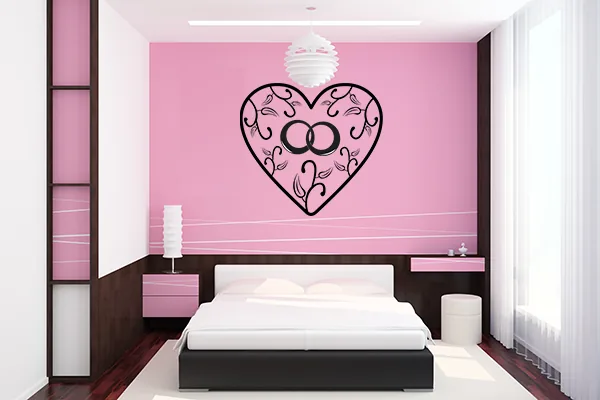 Ewiges Liebesherz Wandtattoo - Black - Glänzend - 0,5m x 0,46m