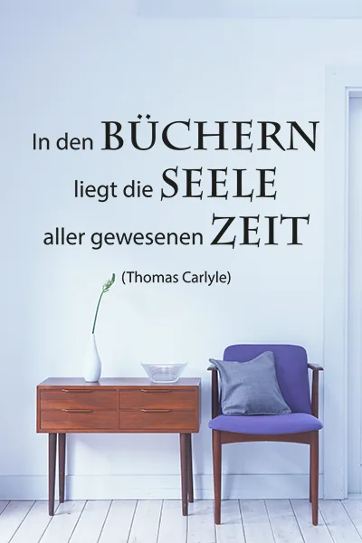 In den Büchern liegt die Seele aller gewesenen Zeit. - Black - Glänzend - 0,6m x 1,0m