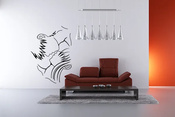 Wandtattoo Verliebtes Pärchen 2 - Black - Glänzend - 0,69m x 0,5m