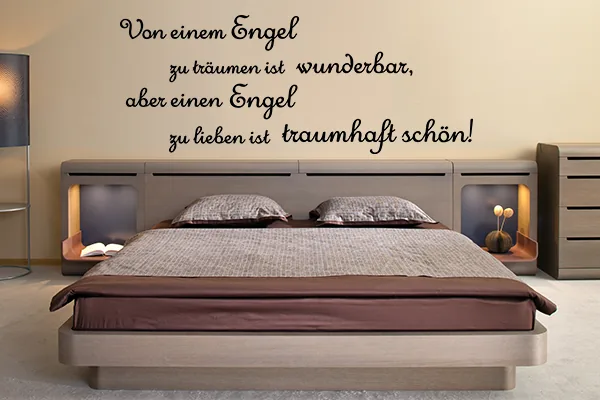 Von einem Engel zu träumen ist wunderbar, aber einen Engel zu lieben ist traumhaft schön! - Black - Glänzend - 1,0m x 0,39m