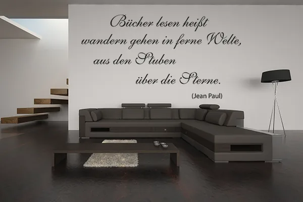 Bücher lesen heißt wandern gehen in ferne Welten, aus den Stuben über die Sterne. - Black - Glänzend - 0,53m x 1,0m