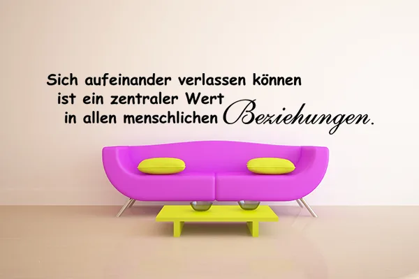 Sich aufeinander verlassen können: Wandtattoo Vertrauen - Black - Glänzend - 1,0m x 0,19m