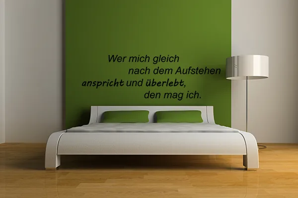 Wer mich gleich nach dem Aufstehen anspricht und überlebt, den mag ich. - Black - Glänzend - 1,0m x 0,33m