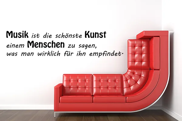 Wandtattoo: Musik ist die schönste Kunst einem Menschen zu sagen, was man wirklich für ihn empfindet - Black - Glänzend - 1,0m x 0,23m
