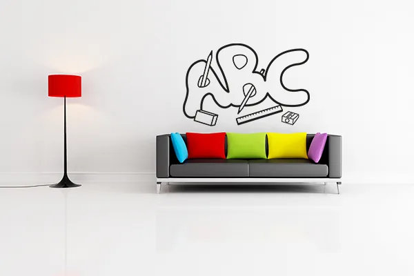 Wandtattoo ABC – Alphabet Wandbild für Kinderzimmer - Black - Glänzend - 0,75m x 0,5m
