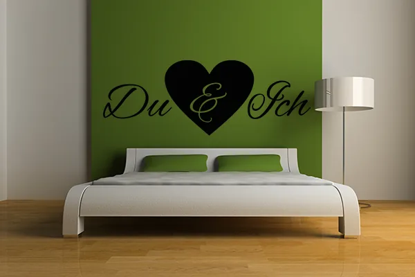 Wandtattoo Du & Ich - Black - Glänzend - 1,0m x 0,37m