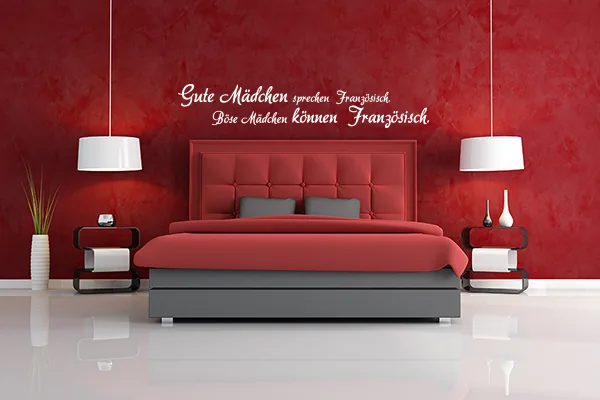 Gutes Französisch Wandtattoo - Black - Glänzend - 1,0m x 0,18m