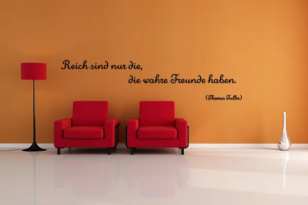 Reich sind nur die, die wahre Freunde haben. - Black - Glänzend - 1,0m x 0,22m