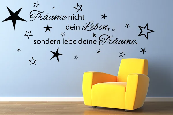 Träume nicht dein Leben, sondern lebe deine Träume. - Black - Glänzend - 1,0m x 0,42m