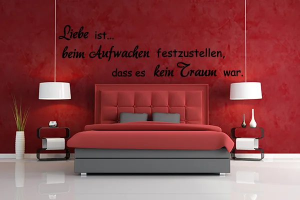 Liebe ist... beim Aufwachen festzustellen, dass es kein Traum war. - Black - Glänzend - 1,0m x 0,28m
