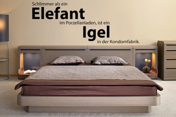 Elefant & Igel Wandtattoo - Black - Glänzend - 0,39m x 1,0m