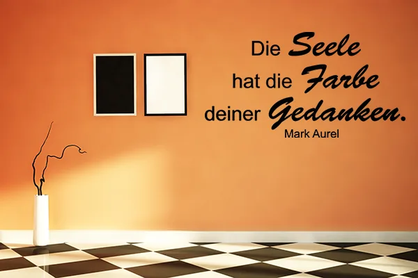 Die Seele hat die Farbe deiner Gedanken Wandtattoo - Black - Glänzend - 1,0m x 0,54m