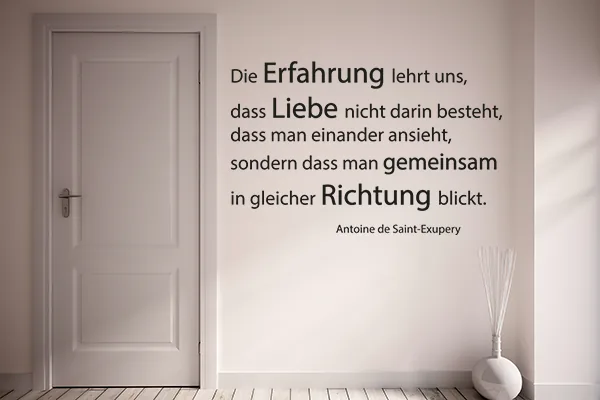 Wandtattoo Sprüche: Die Erfahrung lehrt uns... - Black - Glänzend - 0,64m x 1,0m