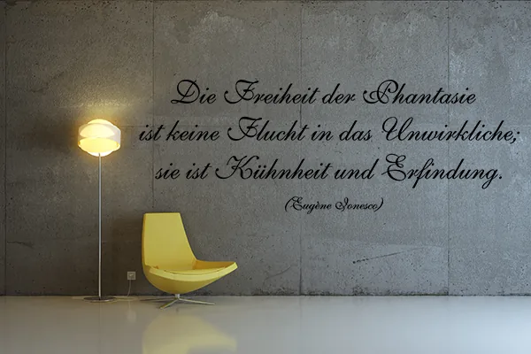 Die Freiheit der Phantasie ist keine Flucht in das Unwirkliche; sie ist Kühnheit und Erfindung. - Black - Glänzend - 1,0m x 0,25m