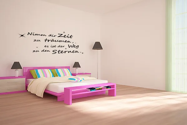 Nimm dir Zeit zu träumen, es ist der Weg zu den Sternen. - Black - Glänzend - 0,58m x 1,0m