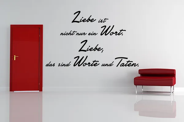Liebe ist nicht nur ein Wort. Liebe, das sind Worte und Taten. - Black - Glänzend - 0,61m x 1,0m