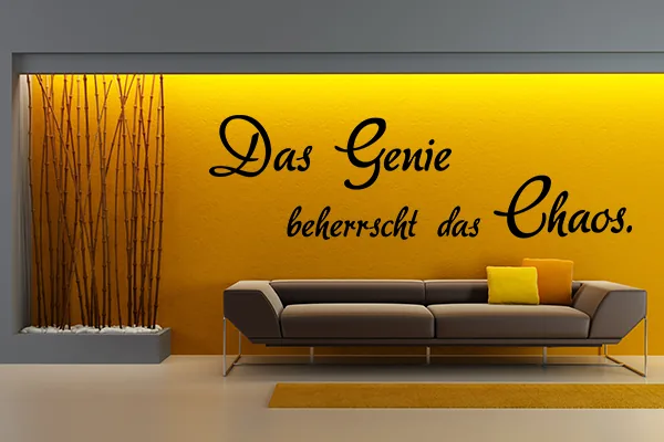 Das Genie beherrscht das Chaos. - Black - Glänzend - 1,0m x 0,3m