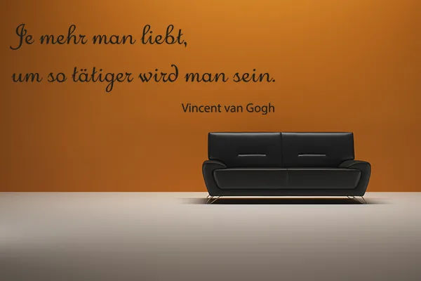 Je mehr man liebt, um so tätiger wird man sein. - Black - Glänzend - 1,0m x 0,34m