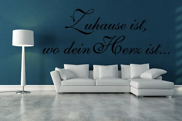 Zuhause ist, wo dein Herz ist... - Black - Glänzend - 1,0m x 0,37m